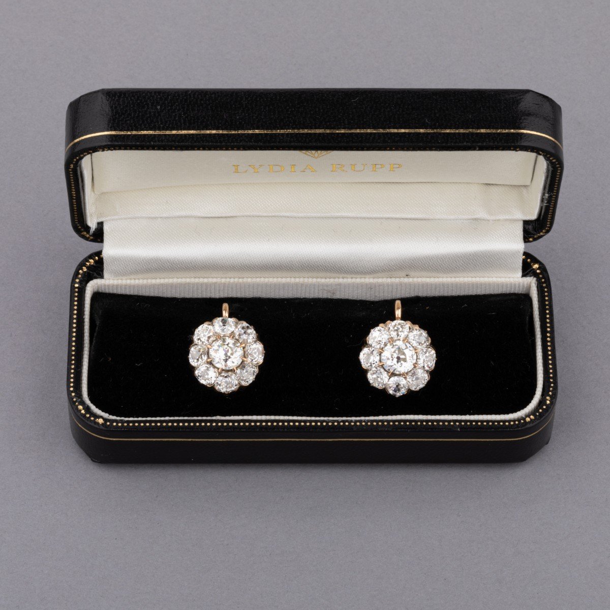 Antique Earrings Set With 5.60 Carats Of Diamonds-photo-2