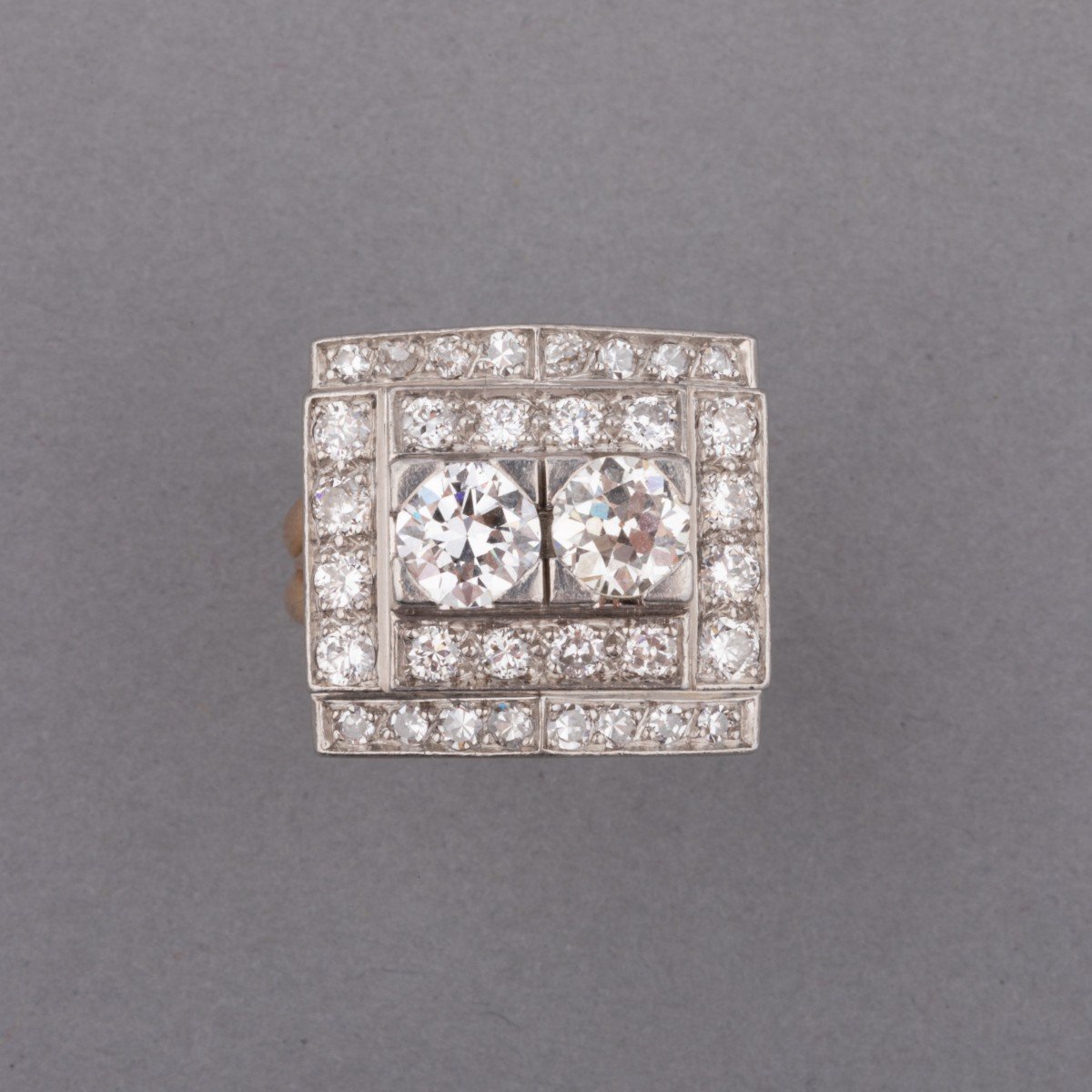 Old Ring In Platinum Gold And 3 Carats Of Diamonds-photo-1