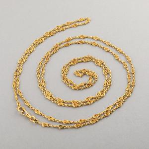 Long Old French Gold Sautoir Necklace