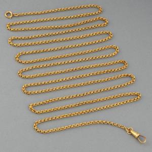 Old French Chain Necklace 19th In Gold