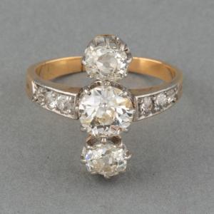 Old French Ring In Gold And 1.40 Carats Of Diamonds