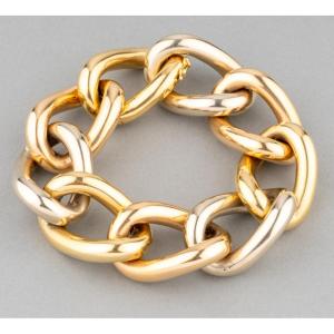 Important Vintage Bracelet In Three Tone Gold