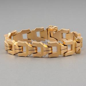 Vintage French Tank Bracelet In Gold