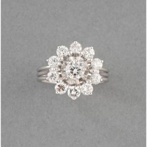 Bague Française Vintage en Or et Diamants