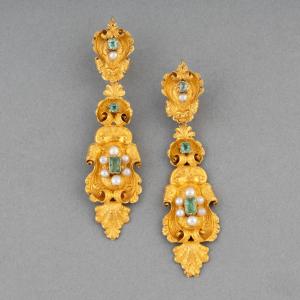 French 19th C. Gold Earrings