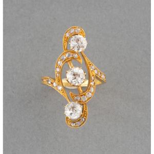Bague Ancienne en Or et Diamants