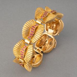 Vintage Gold And Ruby Bracelet