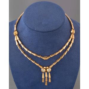 Collier Français Vintage en Or et Diamants vers 1940