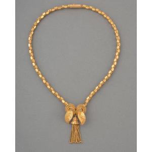 Vintage 50's French Gold Necklace