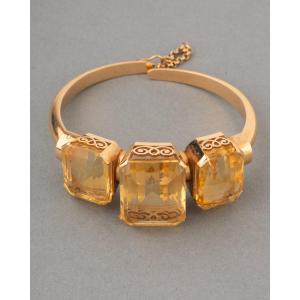 1950s French Gold And Citrine Bracelet