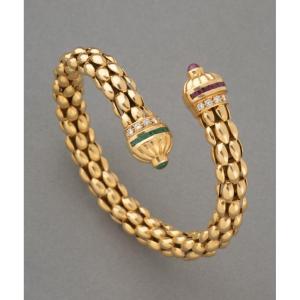 Vintage Gold And Gemstone Bracelet