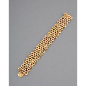 Vintage French Gold And Gemstone Bracelet