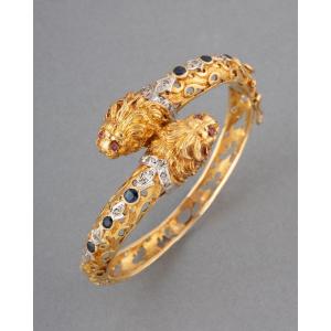 Vintage Gold And Gemstone Bracelet