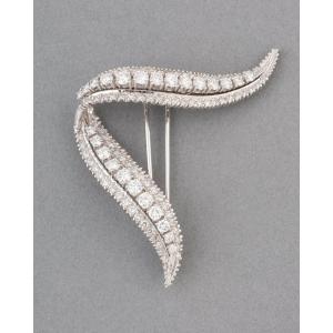 Broche Clip Française Vintage en Or et Diamants