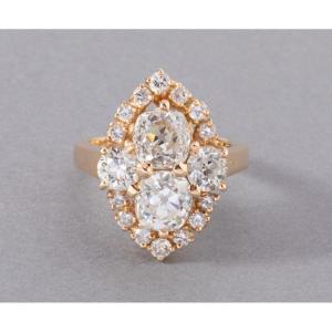 Bague Vintage En Or Et 3 Carats De