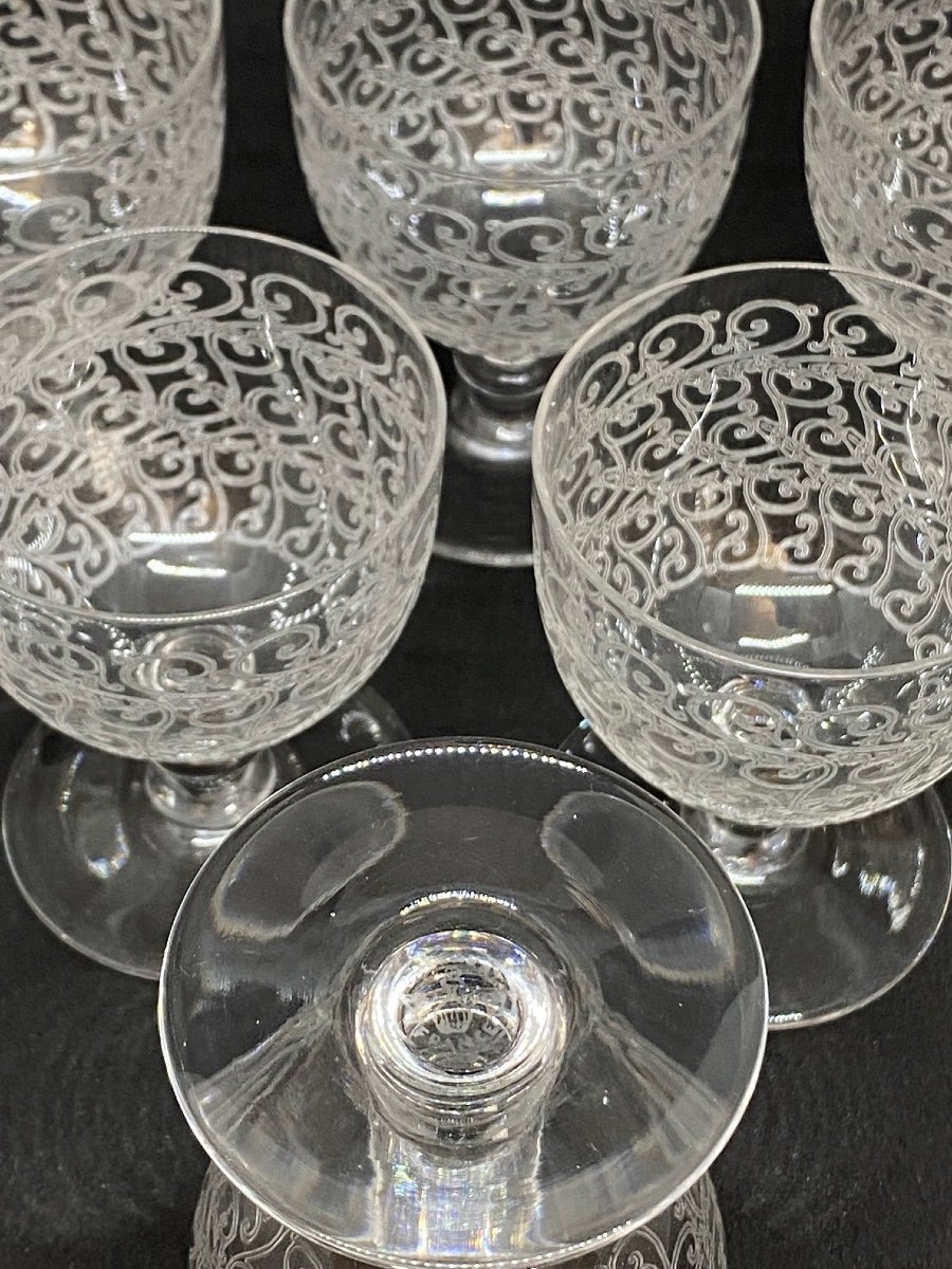 Baccarat Modèle Rohan Verres En Cristal H7.5cm Signé-photo-3