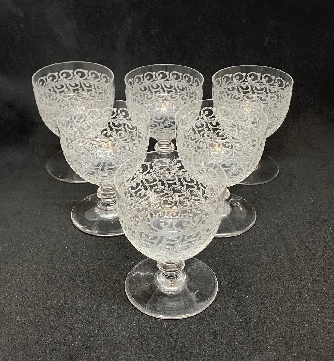 Baccarat Modèle Rohan Verres En Cristal H7.5cm Signé