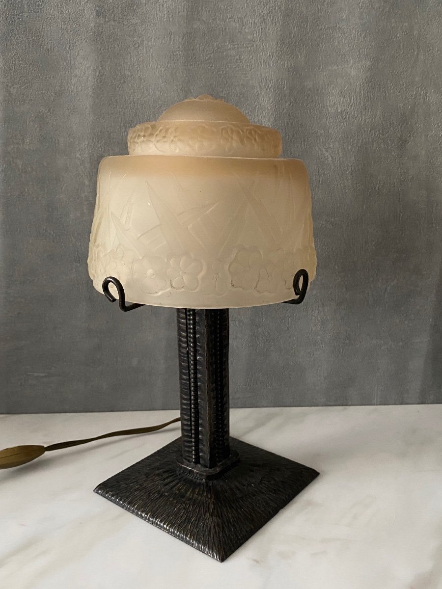 Art Deco Lampe Muller Frère Luneville / 30cm / Sabino Muller Daum-photo-3