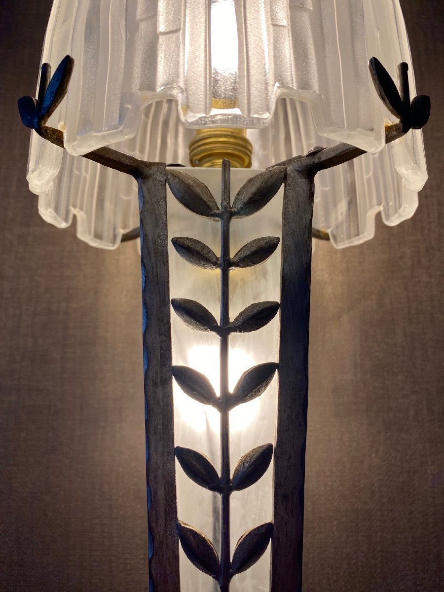 Art Deco Sabino Lamp 'cascade' Signed -photo-3