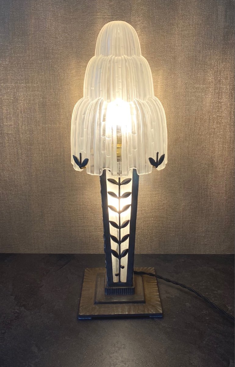 Art Deco Sabino Lamp 'cascade' Signed 