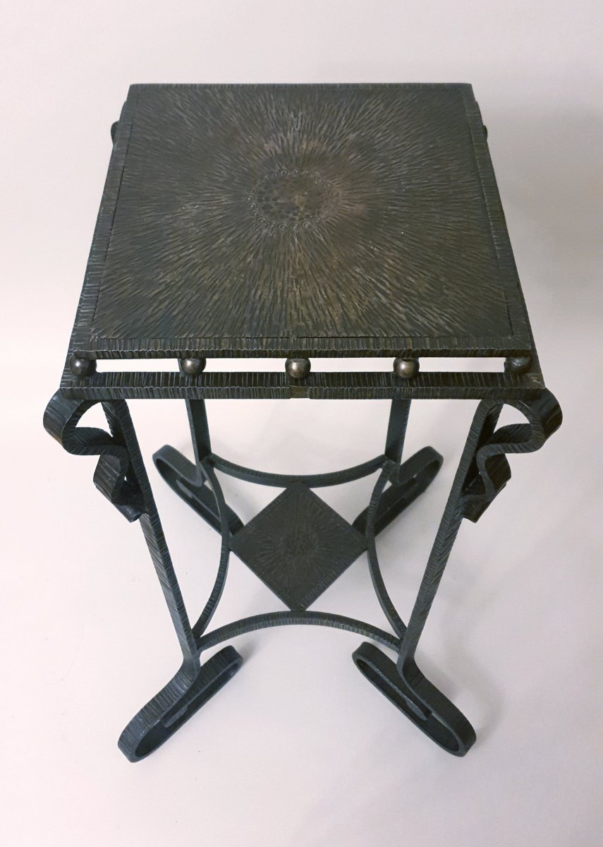 Art Deco Sellette fer forgé Signé Fournet-photo-4