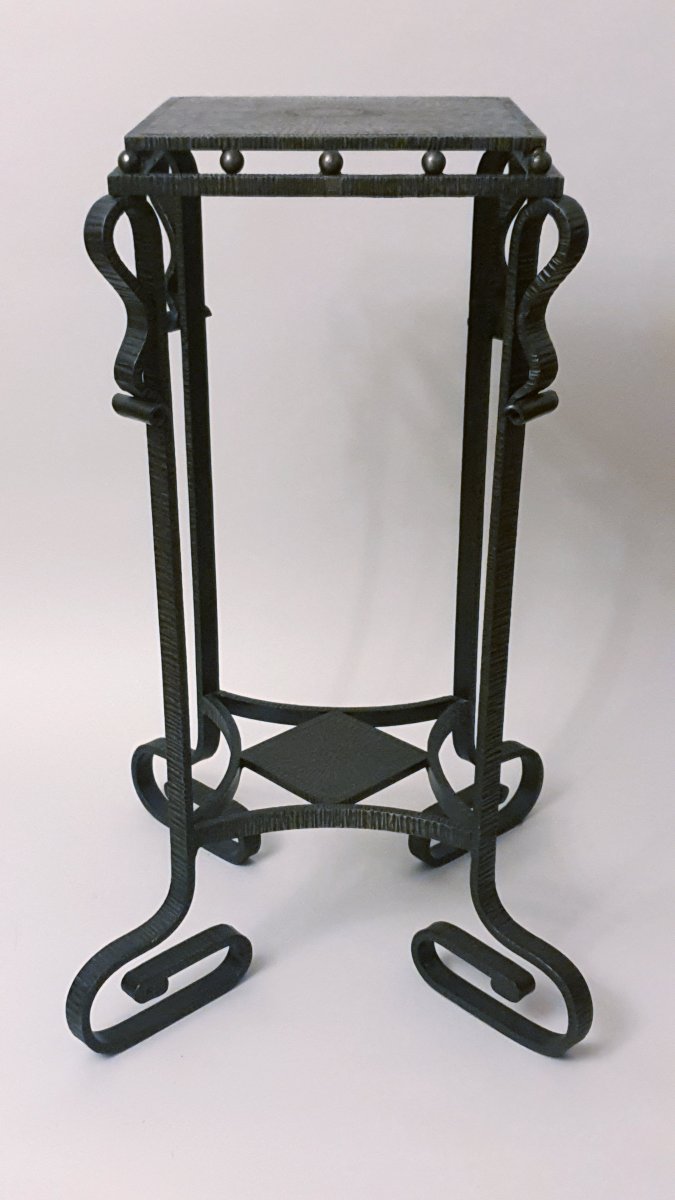 Art Deco Sellette fer forgé Signé Fournet-photo-1