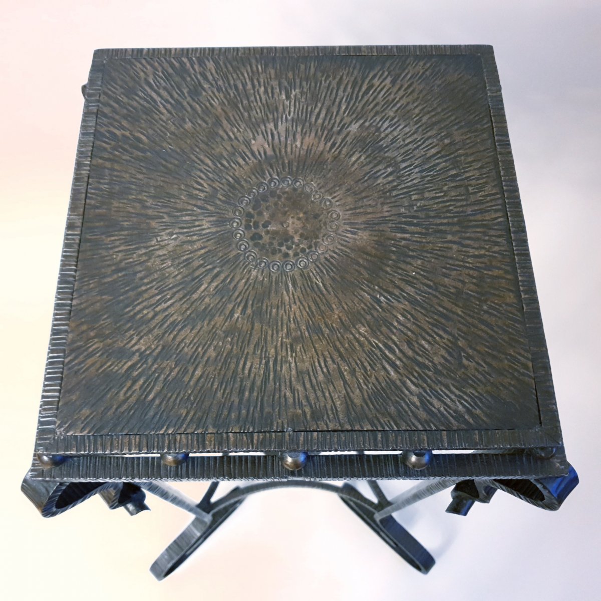 Art Deco Sellette fer forgé Signé Fournet-photo-3