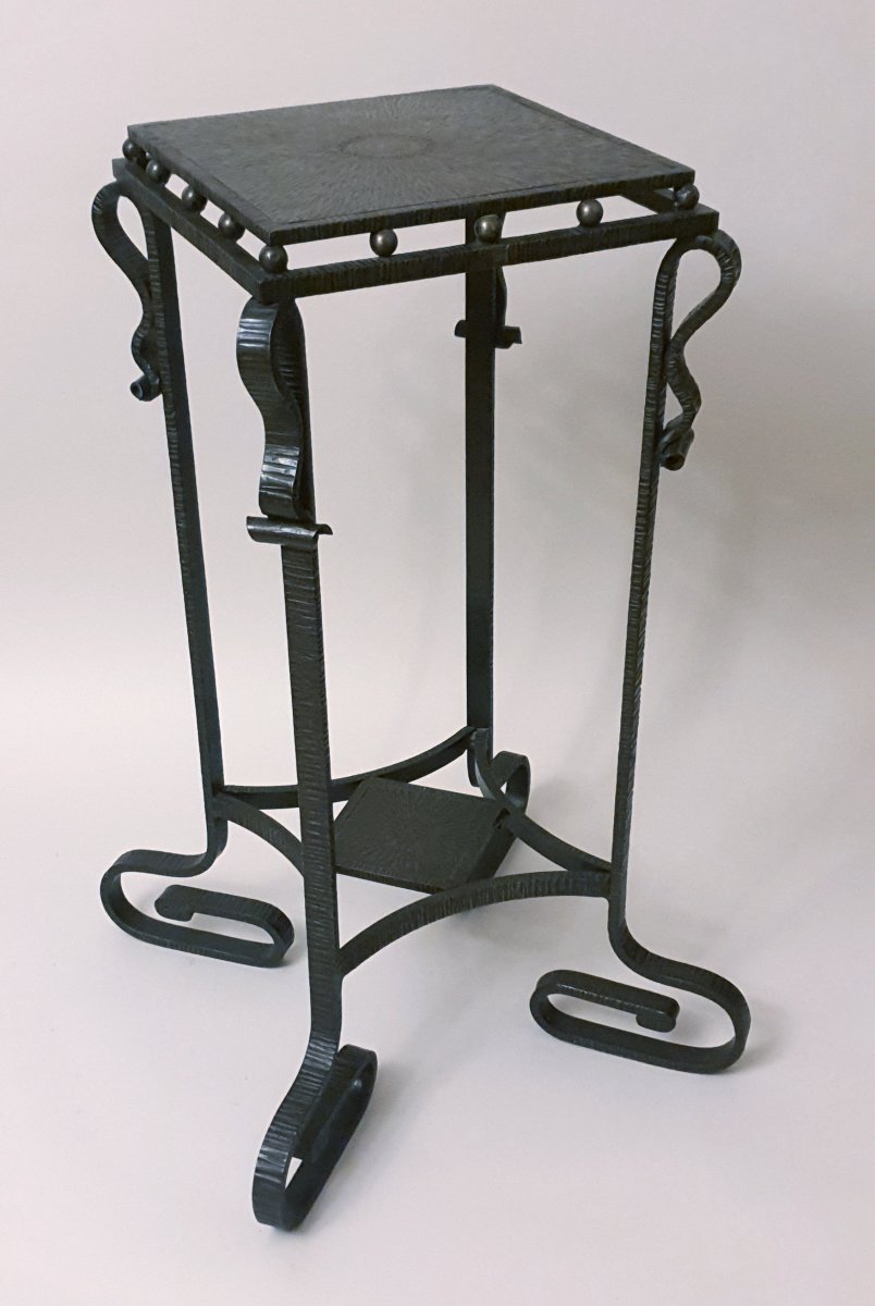 Art Deco Sellette fer forgé Signé Fournet