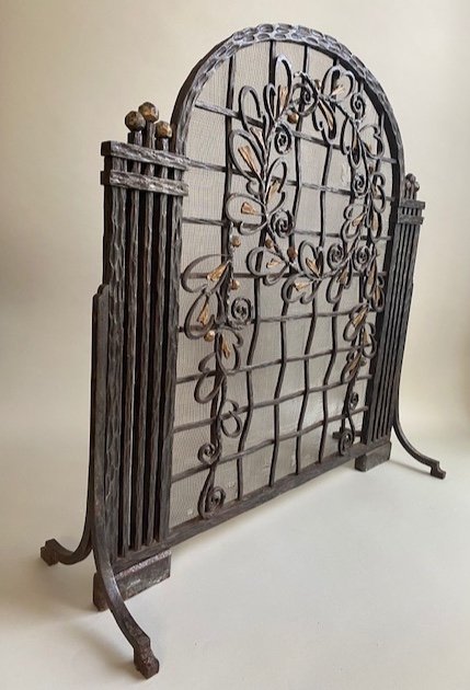 Art Deco Wrought Iron Firewall-photo-2