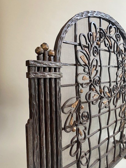 Art Deco Wrought Iron Firewall-photo-2