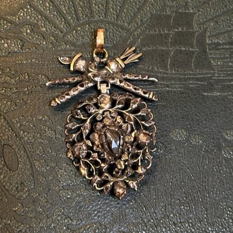 Pendentif "vlaamse Hart En Argent Et Diamants-photo-3