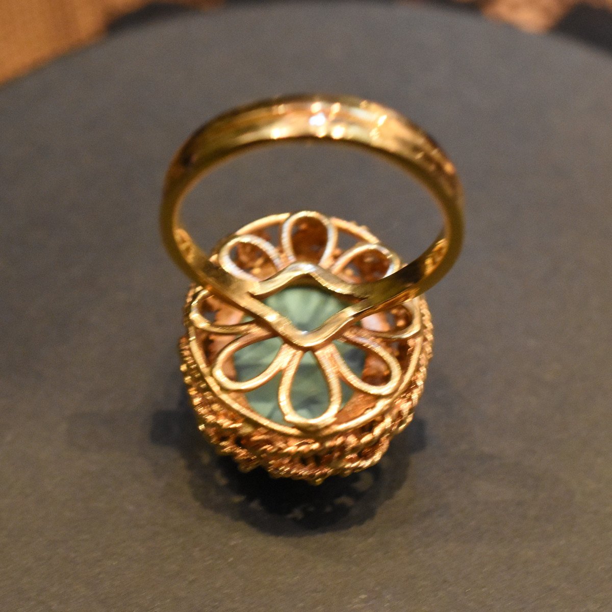 18k Gold Ring With Turquoise Cabochon-photo-3