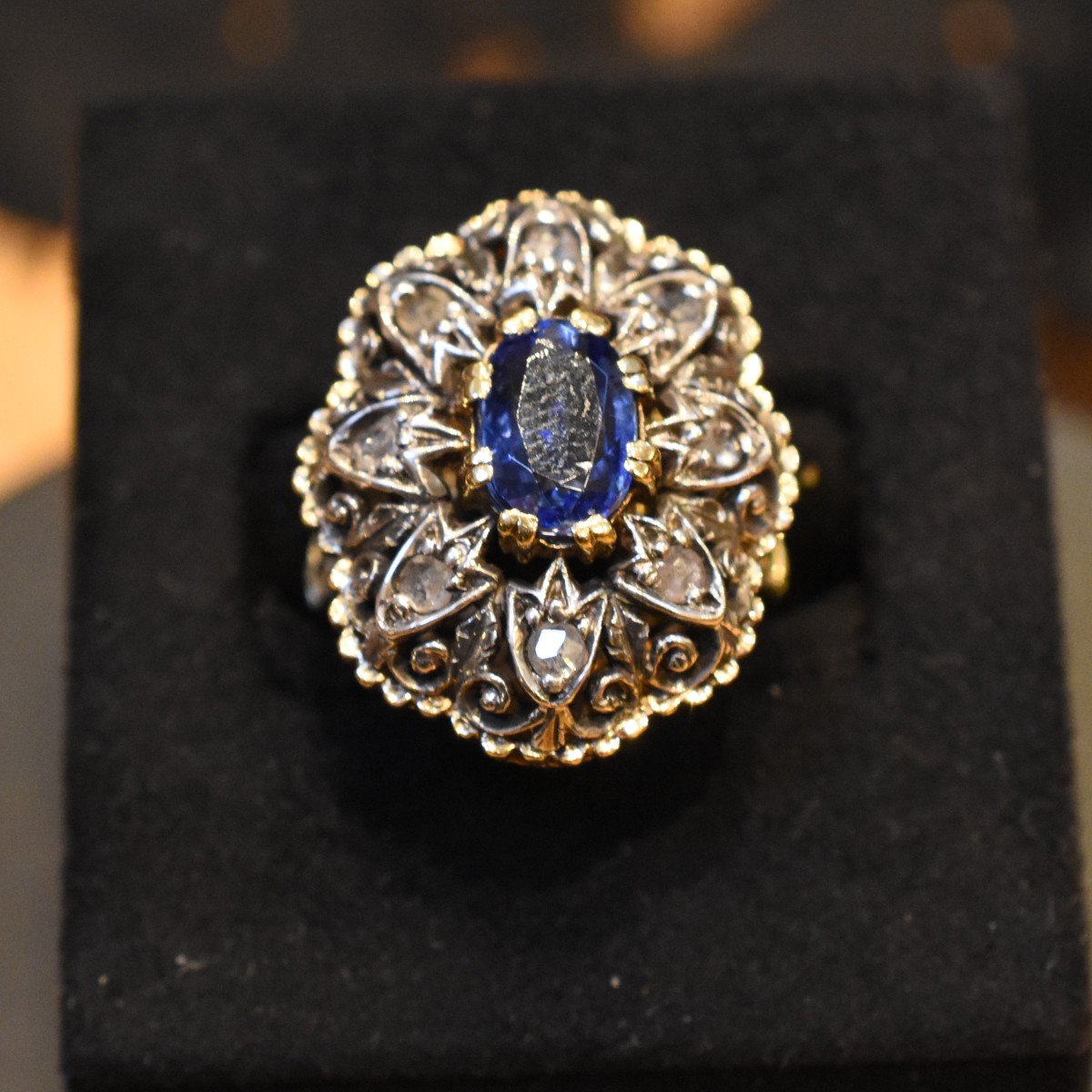 Bague Or 18k Diamants Et Cyanite