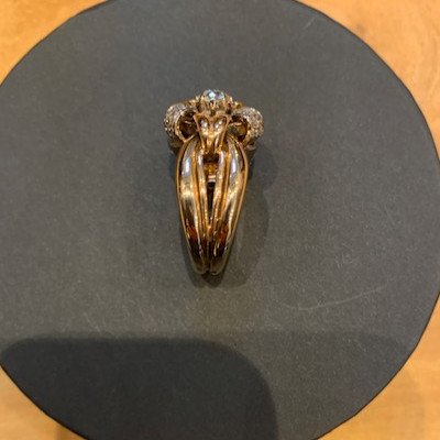 Art Deco Gold And Diamond Ring-photo-3