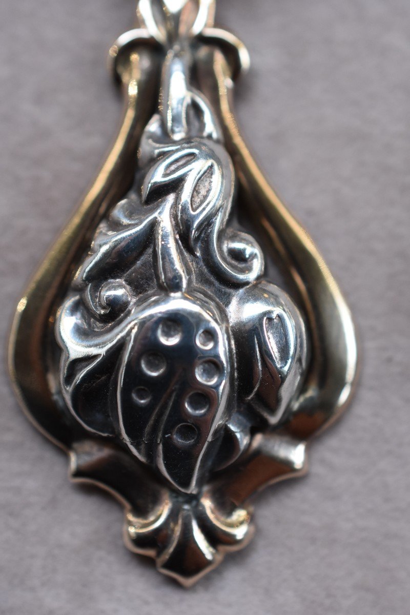 Earrings, Called Poissardes, 9k Gold And Silver-photo-4