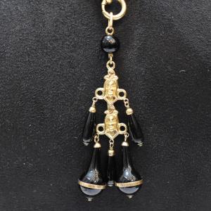 18k Gold And Jet Pendant, 19th Century - Second Empire