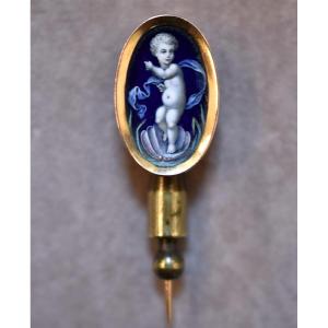 Broche Ange, XIXème Siècle, en or 18K