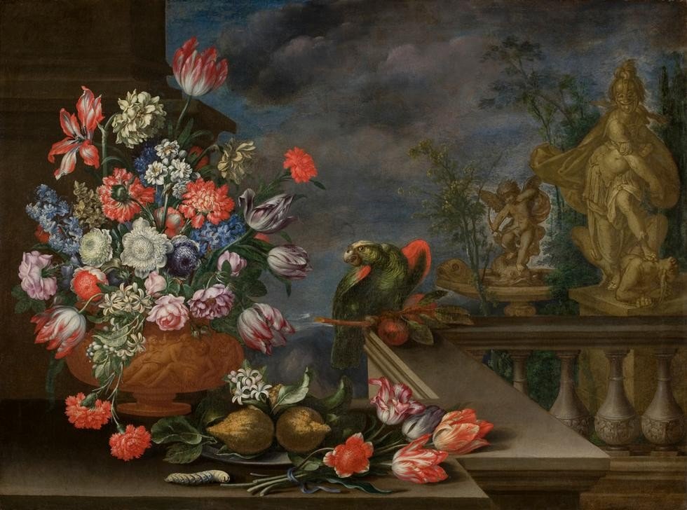 Bartolomeo Ligozzi (1620 - 1695) - Bouquet Of Flowers In A Glass Vase.-photo-4