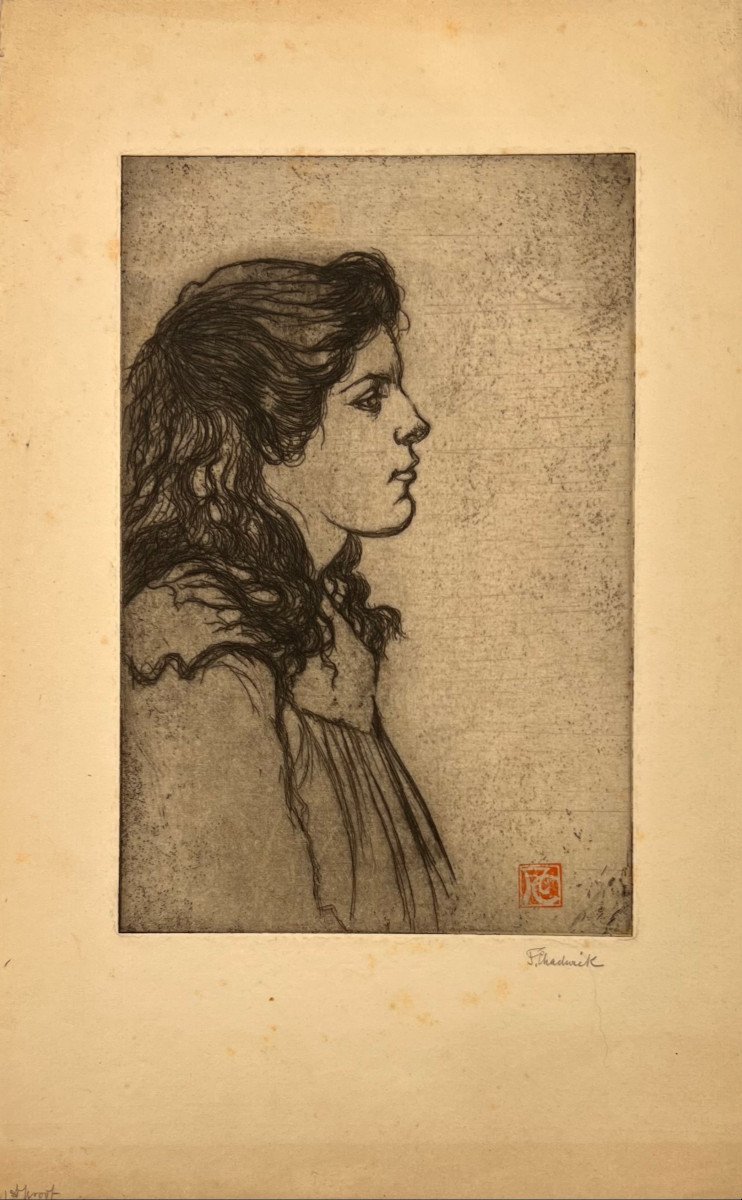 Gravure De Chadwick : Jeune Fille De Profil