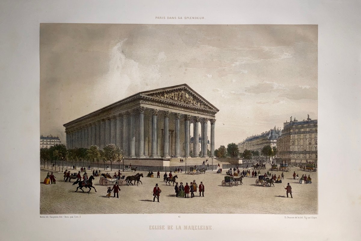 Lithographie De Benoist : Eglise De La Madeleine 