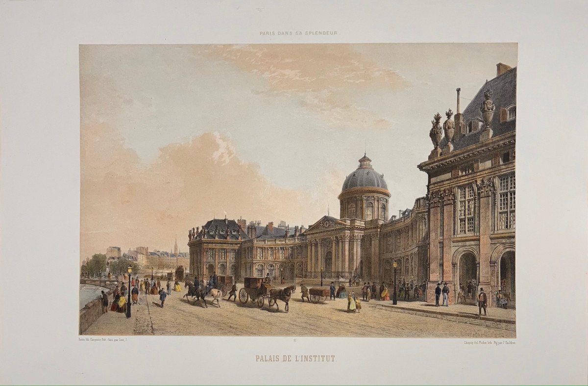 Lithographie De Benoist : Palais De l' Institut Ou l' Institut De France