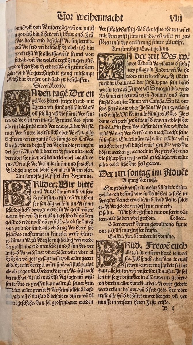 Gravure Sur Bois XVIe De Hans Franck : Am In Sontag Des Advents-photo-2