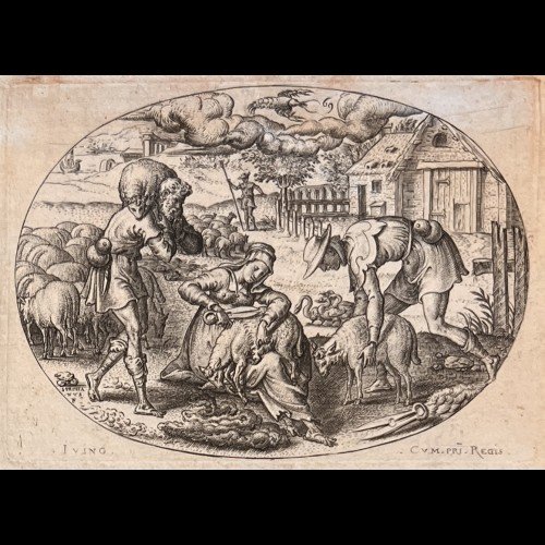 Suite Complete De Gravures Du XVIè De Delaune : Les Douze Mois De l'Annee -photo-7