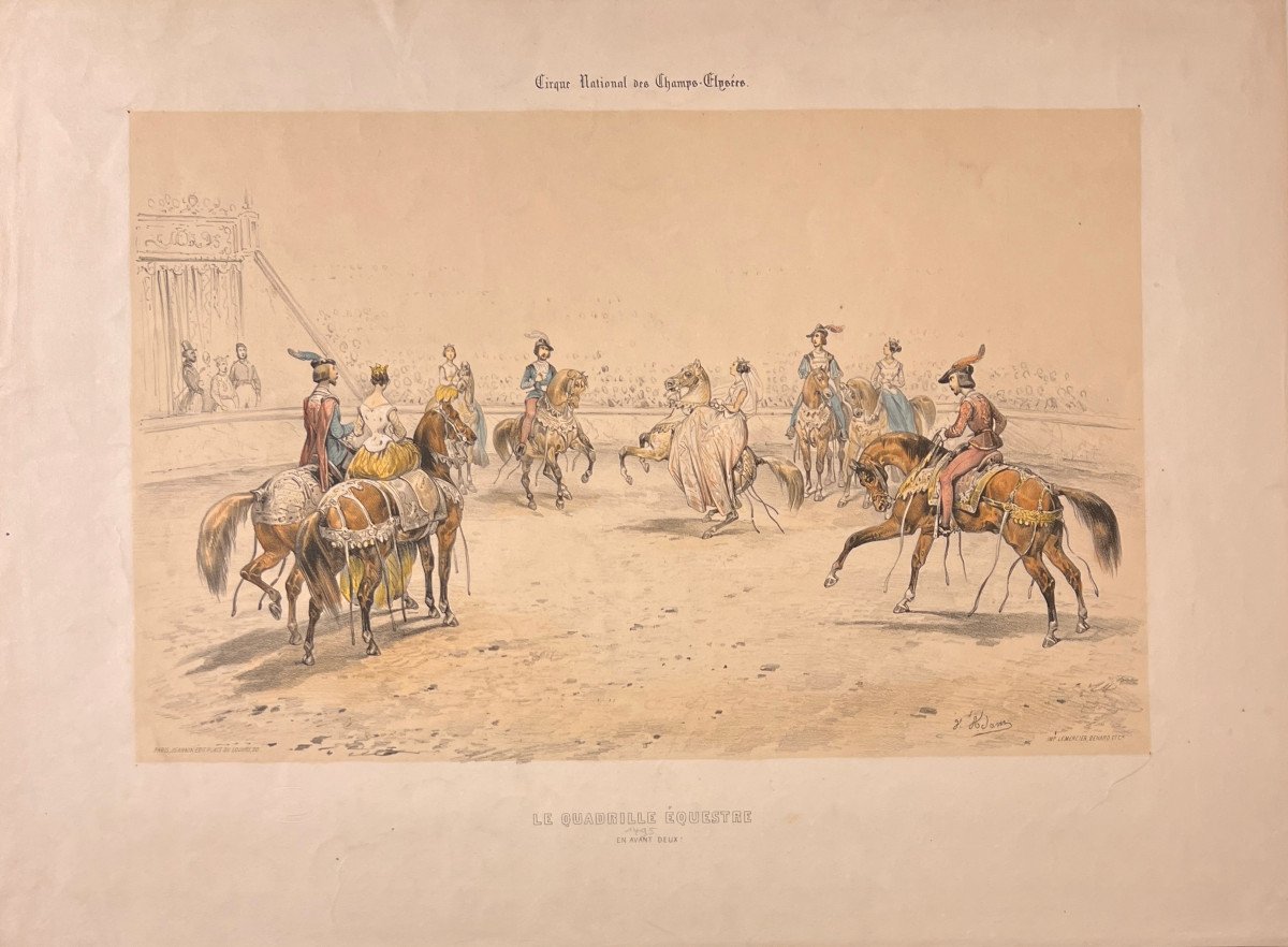 Lithograph By Victor Adam: The Equestrian Quadrille