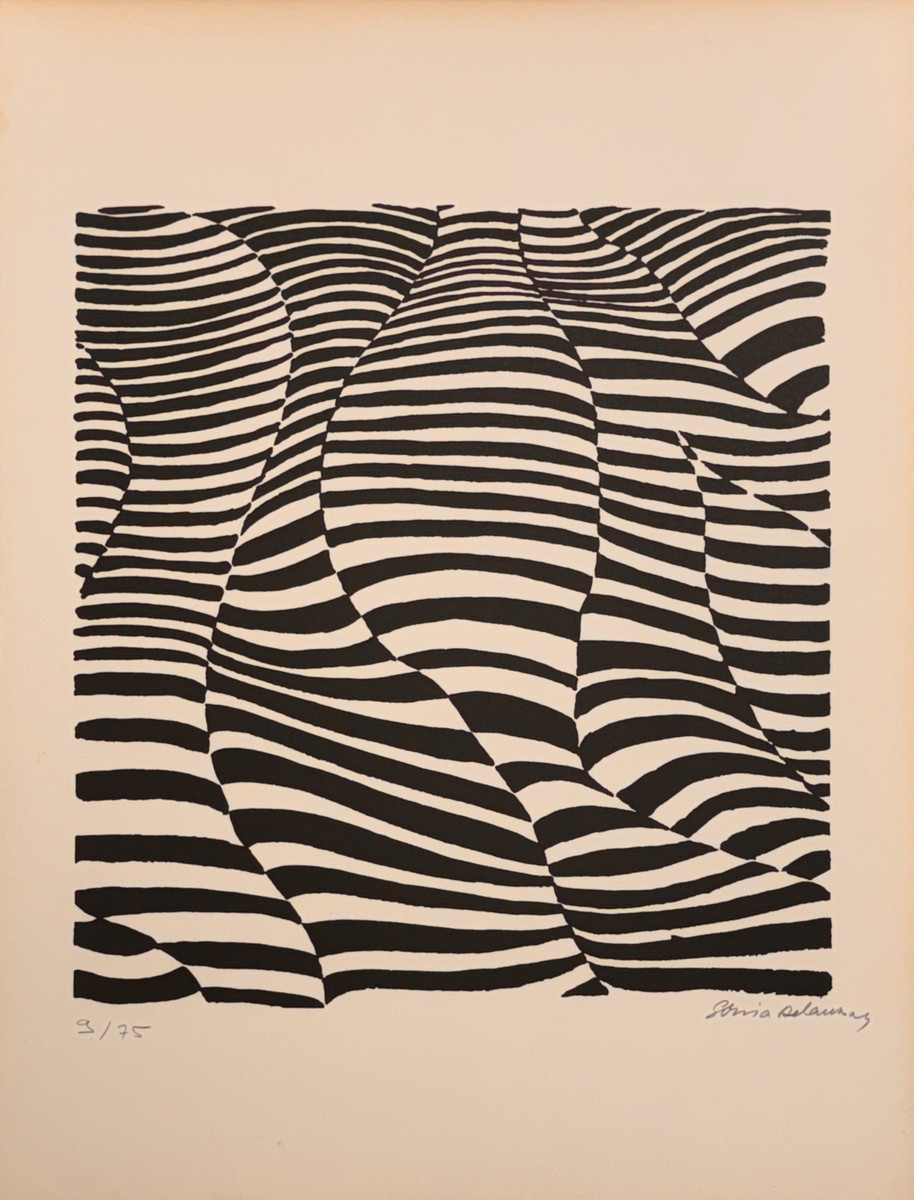 Original Lithograph Signed And Numbered By Sonia Delaunay: Black And White