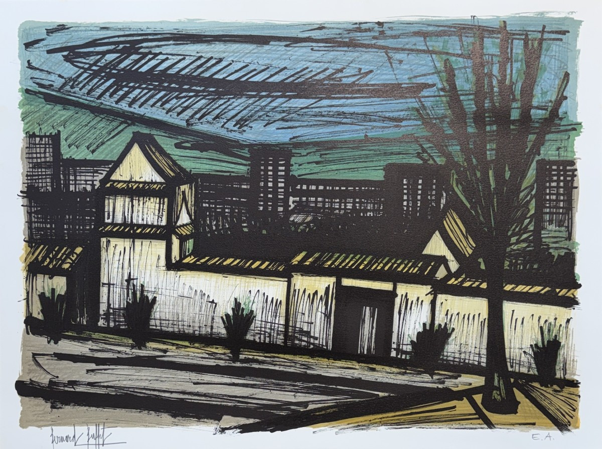 Original Signed And Numbered Lithograph By Bernard Buffet : Hotel View, Kyoto