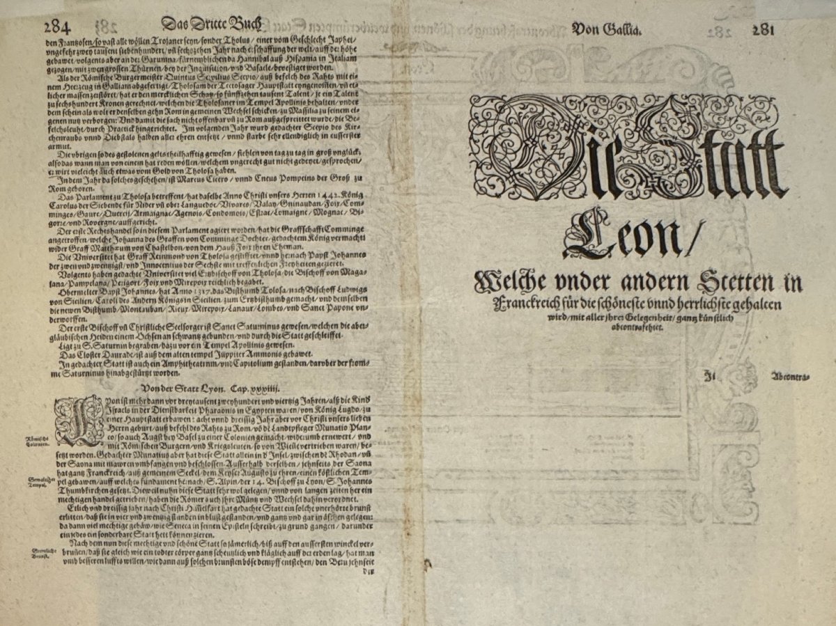 16th-century Map Of Lyon By S. Munster-photo-2