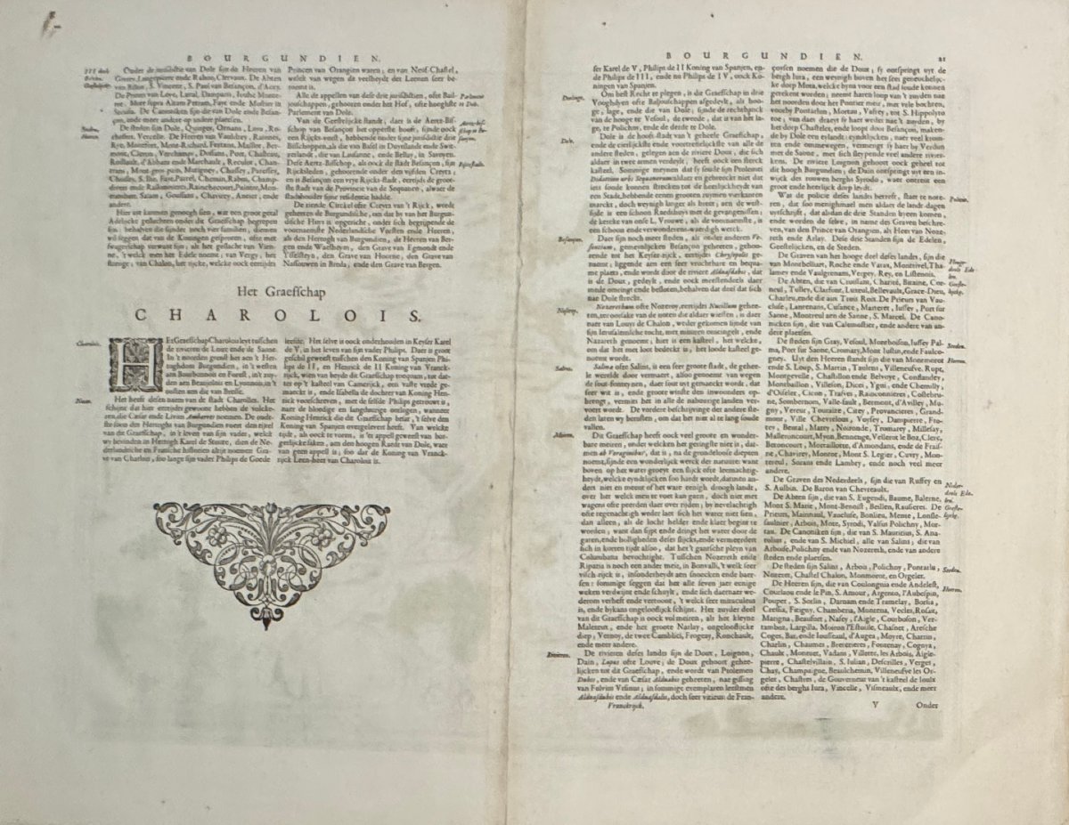 Carte XVIIè de Blaeu : ENVIRONS DE L'ESTANG DE LONGPENDU (...) COMTE DE CHAROLOIS-photo-2