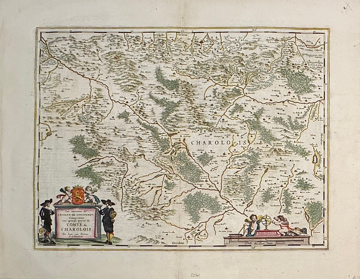 Carte XVIIè de Blaeu : ENVIRONS DE L'ESTANG DE LONGPENDU (...) COMTE DE CHAROLOIS