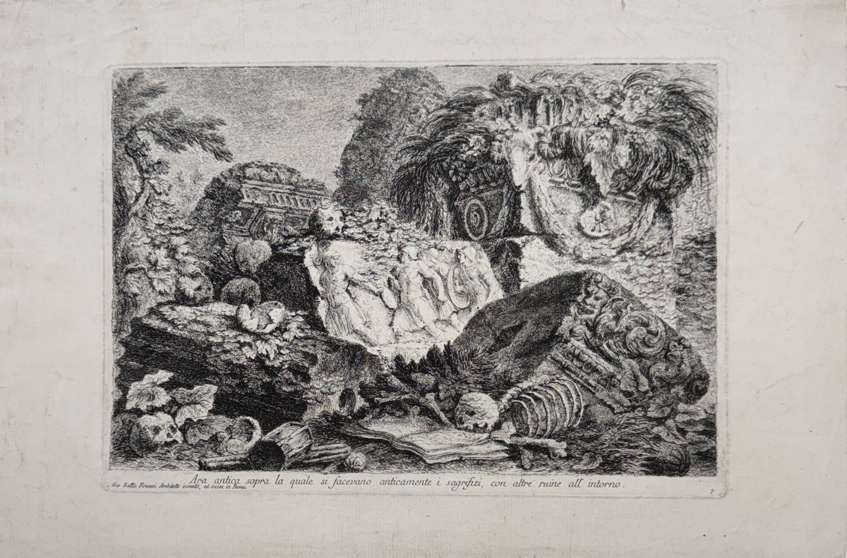 Gravure XVIIIè de Piranesi : ARA ANTICA 